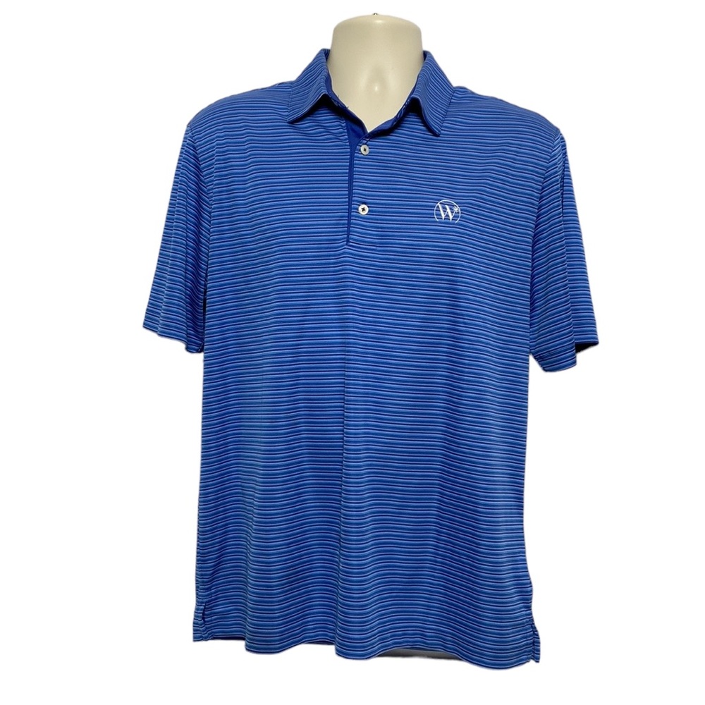 Blue Striped Polo Shirt M